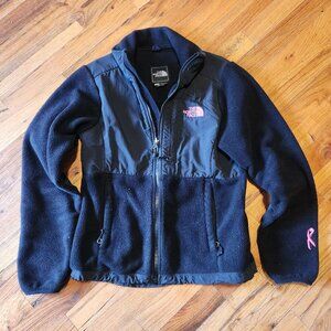 The North Face Womens XS Black Fleece Denali Jacket Breast Cancer Awareness Ribb